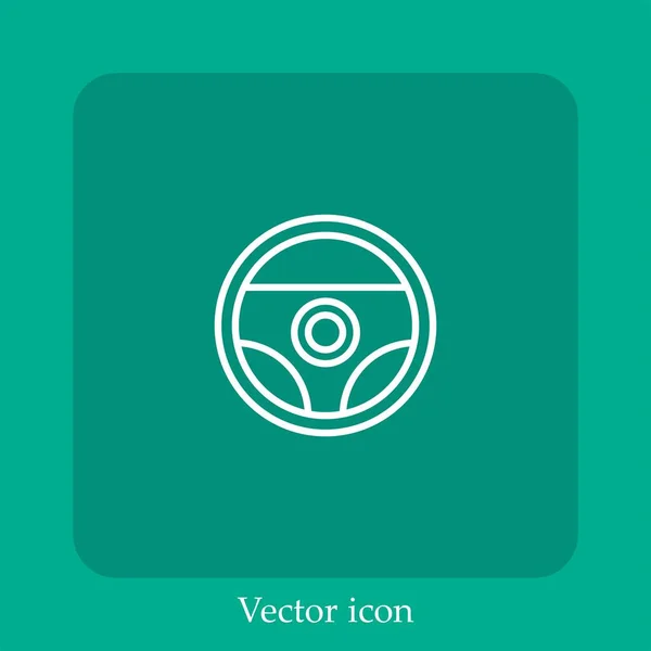 Steering Wheel Vector Icon Linear Icon Line Editable Stroke — Stock Vector