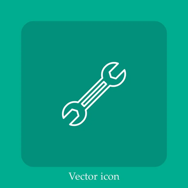 Llave Icono Vector Icon Line Lineal Con Carrera Editable — Vector de stock