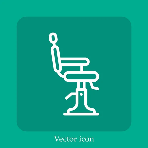 Icône Vectorielle Salon Coiffure Icône Linéaire Ligne Avec Course Modifiable — Image vectorielle