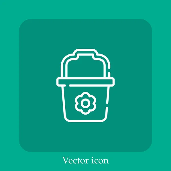 Bucket Vektor Symbol Lineare Icon Line Mit Editierbarem Strich — Stockvektor