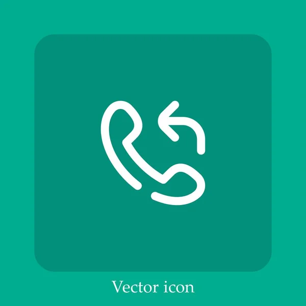Rappeler Icône Vectorielle Icône Linéaire Ligne Avec Course Modifiable — Image vectorielle