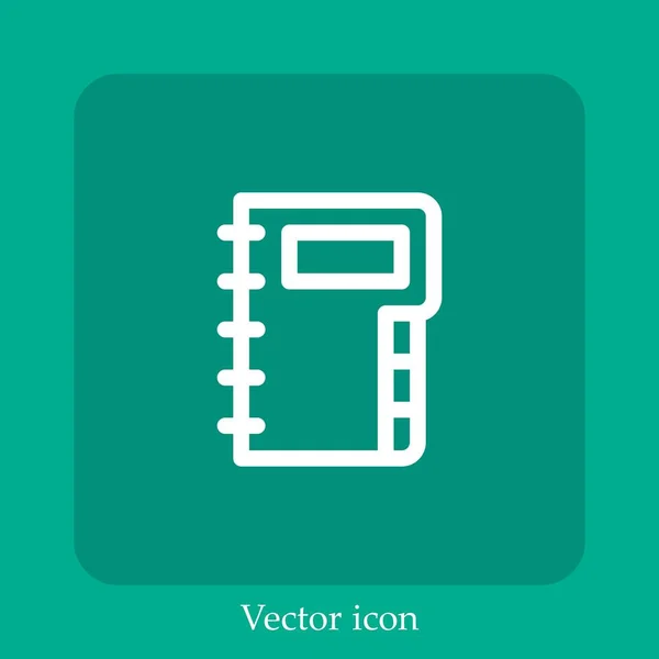 Icône Vectorielle Livre Contact Icône Linéaire Ligne Avec Course Modifiable — Image vectorielle