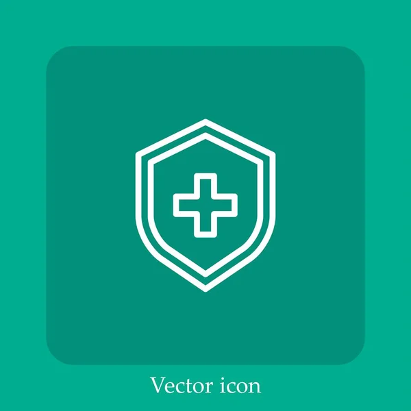 Медицинское Страхование Вектор Иконка Linear Icon Line Редактируемым Инсультом — стоковый вектор