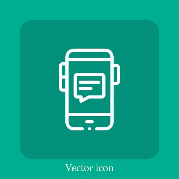 Icono Del Vector Del Teléfono Icon Line Lineal Con Carrera — Vector de stock