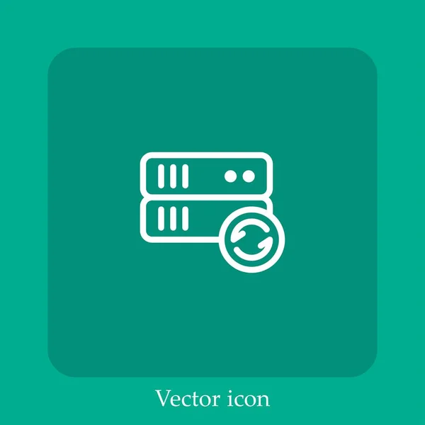 Ícone Vetor Servidor Linear Icon Line Com Curso Editável — Vetor de Stock