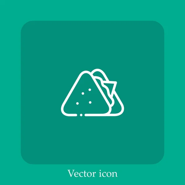 Ícone Vetor Sanduíche Linear Icon Line Com Curso Editável — Vetor de Stock