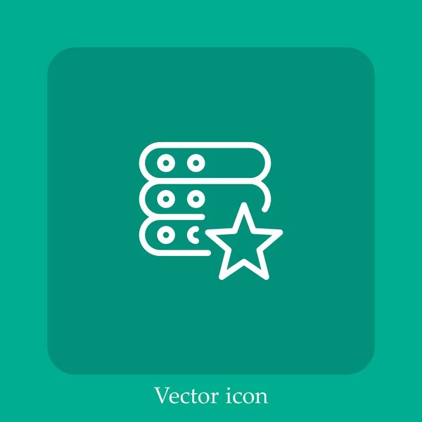 Icono Del Vector Estrellado Icon Line Lineal Con Carrera Editable — Vector de stock