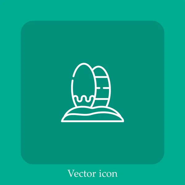 Tabla Surf Icono Vector Icon Line Lineal Con Carrera Editable — Vector de stock