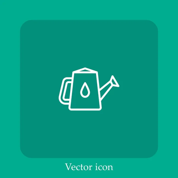 Riego Icono Del Vector Lata Icon Line Lineal Con Carrera — Vector de stock