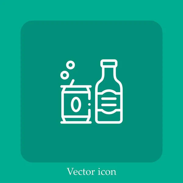 Ícone Vetor Cerveja Linear Icon Line Com Curso Editável — Vetor de Stock