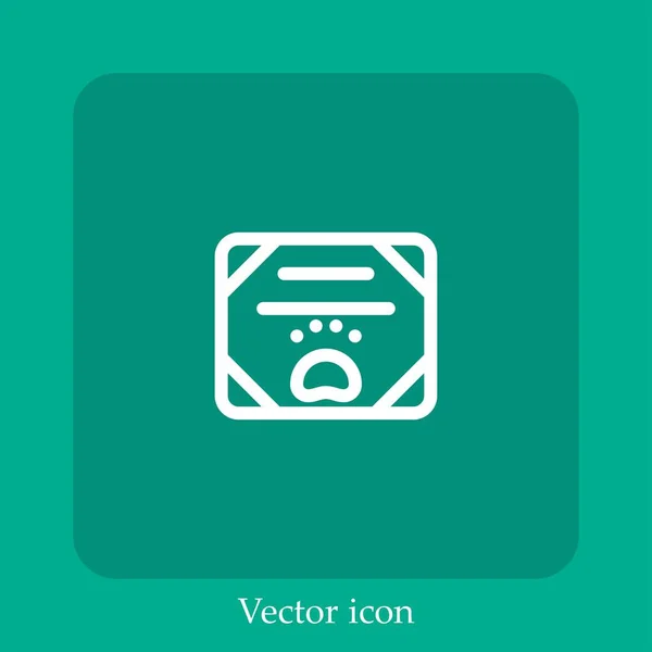 Ícone Vetorial Certificado Linear Icon Line Com Curso Editável — Vetor de Stock