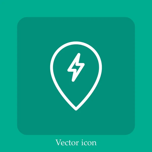 Electric Charge Vector Icon Linear Icon Line Editable Stroke — Stock Vector