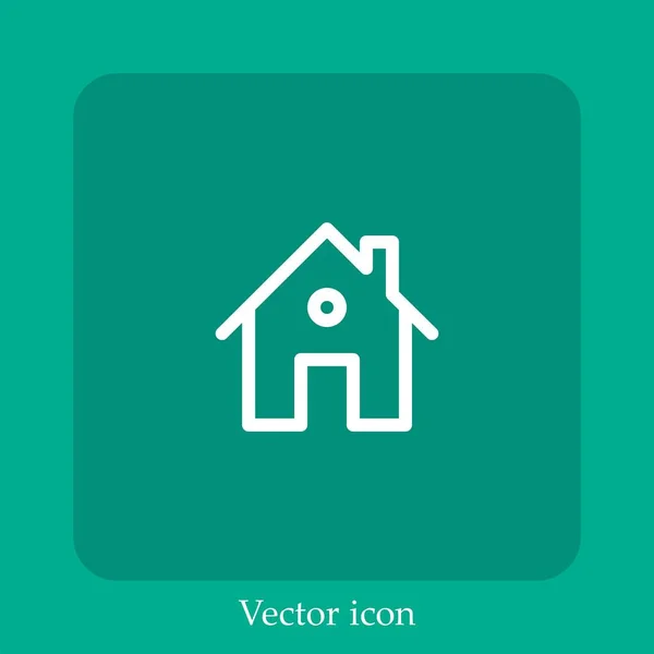 Domácí Vektorová Ikona Lineární Ikonou Čára Upravitelným Tahem — Stockový vektor