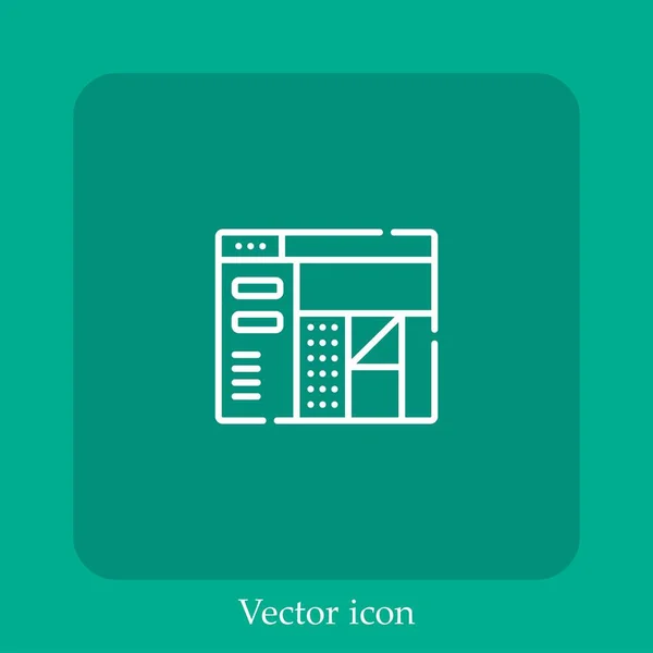 Ícone Vetor Interface Linear Icon Line Com Curso Editável — Vetor de Stock