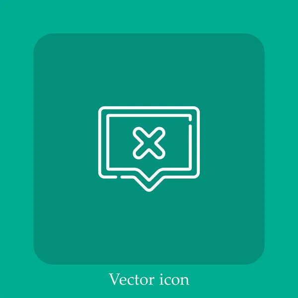 Icono Vectorial Negativo Icono Lineal Línea Con Carrera Editable — Vector de stock