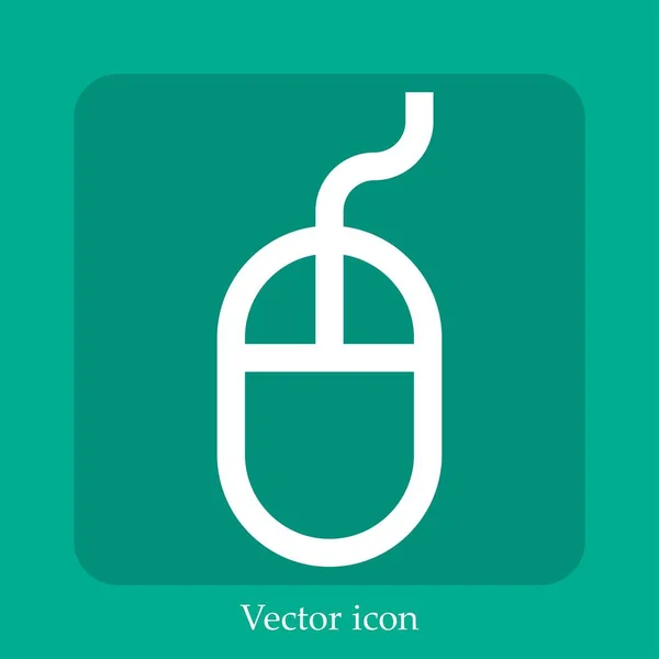 Ícone Vetor Mouse Linear Icon Line Com Curso Editável — Vetor de Stock