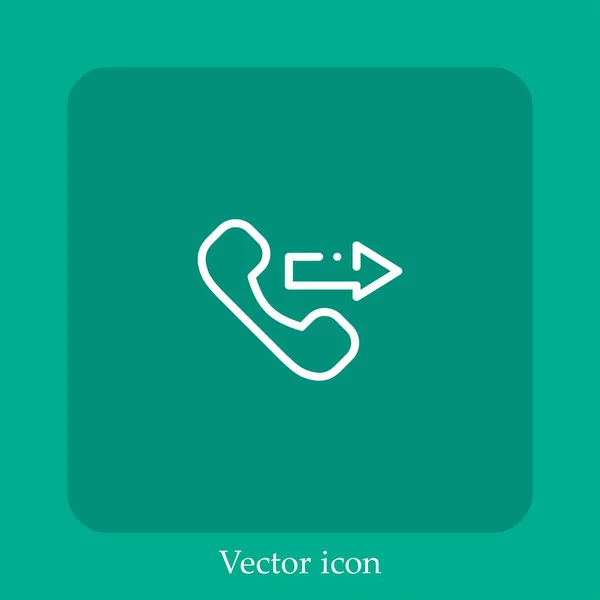 Phone Call Vector Icon Linear Icon Line Editable Stroke — Stock Vector