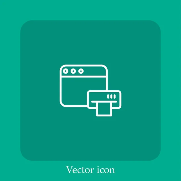 Icono Vector Impresora Icon Line Lineal Con Carrera Editable — Vector de stock