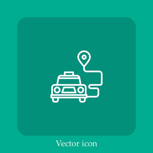 Taxi Vector Icono Lineal Icon Line Con Carrera Editable — Archivo Imágenes Vectoriales