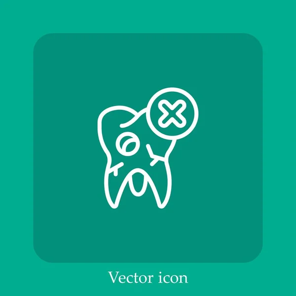 Ícone Vetor Dente Linear Icon Line Com Curso Editável — Vetor de Stock