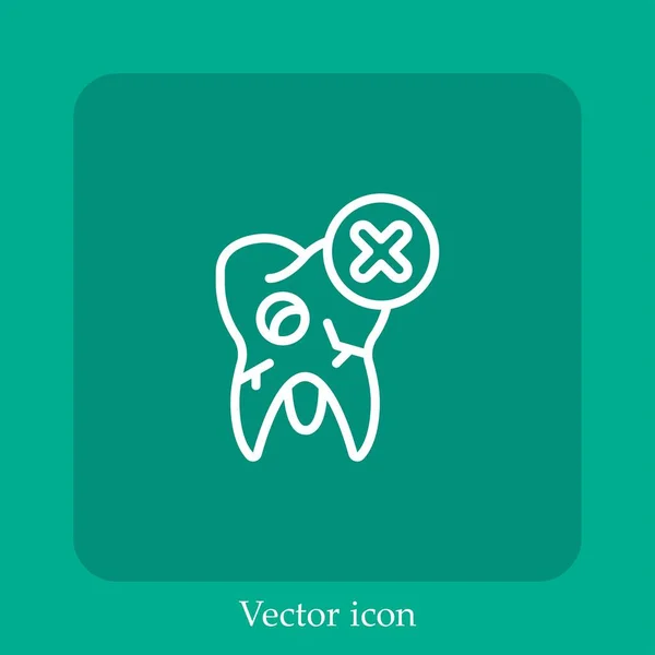 Icona Vettoriale Del Dente Icon Line Lineare Con Ictus Modificabile — Vettoriale Stock