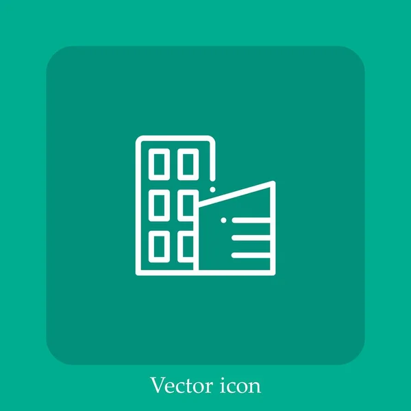 Building Vector Icon Linear Icon Line Editable Stroke — Stock Vector