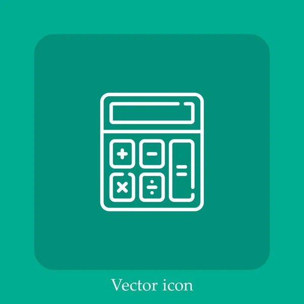 Calculator Vector Icon Linear Icon Line Editable Stroke — Stock Vector