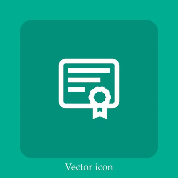 Icono Vector Contrato Icon Line Lineal Con Carrera Editable — Vector de stock