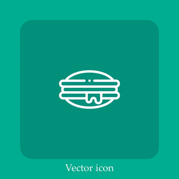 Ícone Vetorial Dorayaki Linear Icon Line Com Curso Editável — Vetor de Stock