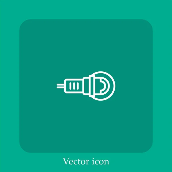 Icono Vector Pulidor Icon Line Lineal Con Carrera Editable — Vector de stock