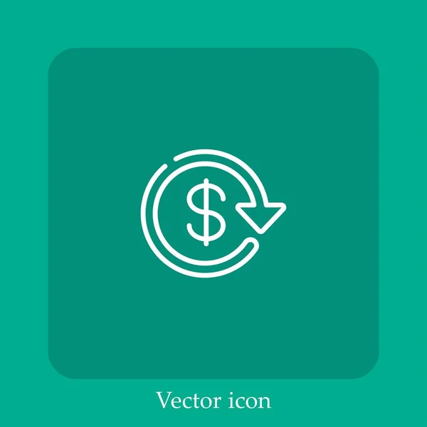Atualizar Ícone Vetorial Linear Icon Line Com Curso Editável — Vetor de Stock