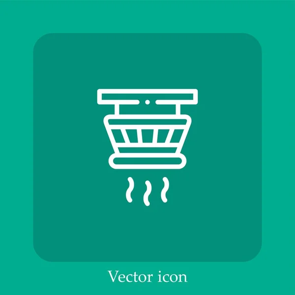 Rauchmelder Vektor Symbol Linear Icon Line Mit Editierbarem Strich — Stockvektor