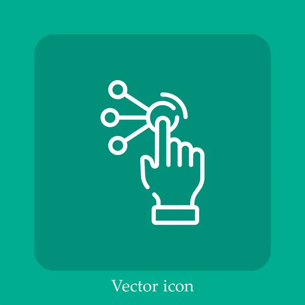Icono Vector Pantalla Táctil Icon Line Lineal Con Carrera Editable — Vector de stock