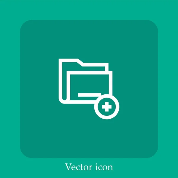 Añadir Icono Vector Carpeta Icon Line Lineal Con Carrera Editable — Vector de stock