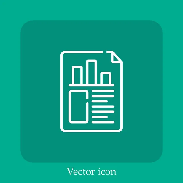 Ícone Vetorial Análise Linear Icon Line Com Curso Editável — Vetor de Stock