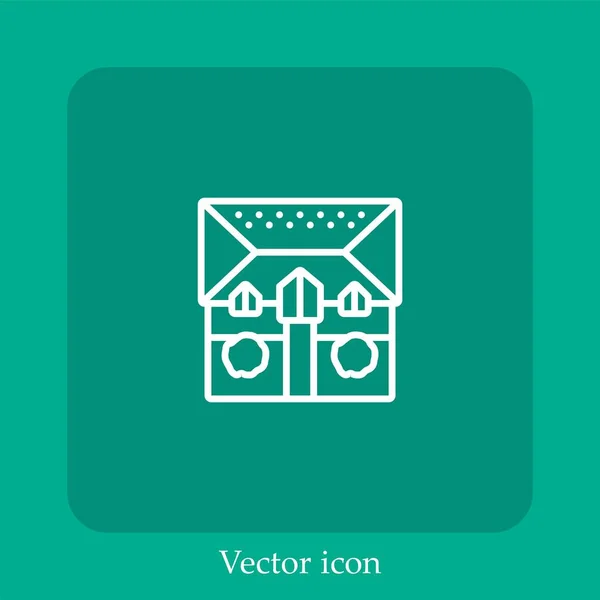 Ícone Vetor Modelo Linear Icon Line Com Curso Editável — Vetor de Stock