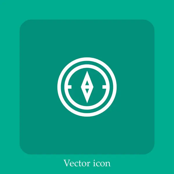 Kompass Vektor Symbol Lineare Icon Line Mit Editierbarem Strich — Stockvektor