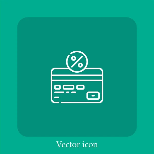 Kreditkarten Vektor Symbol Lineare Icon Line Mit Editierbarem Strich — Stockvektor