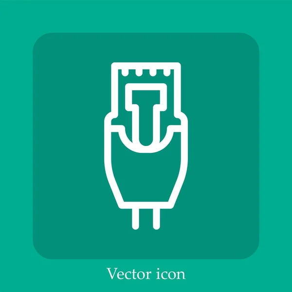 Ethernet Vektor Symbol Lineare Icon Line Mit Editierbarem Strich — Stockvektor