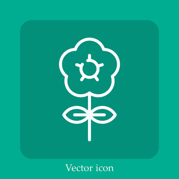 Ícone Vetor Flor Linear Icon Line Com Curso Editável — Vetor de Stock