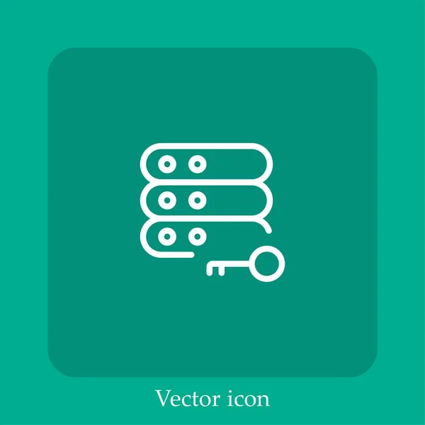 Icono Vector Clave Icon Line Lineal Con Carrera Editable — Vector de stock