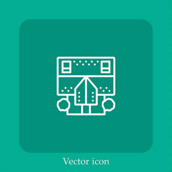 Blueprint Vector Icono Icon Line Lineal Con Carrera Editable — Vector de stock