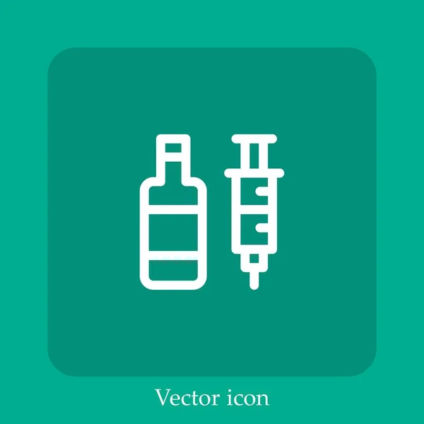 Drogadicto Icono Vector Icon Line Lineal Con Accidente Cerebrovascular Editable — Vector de stock