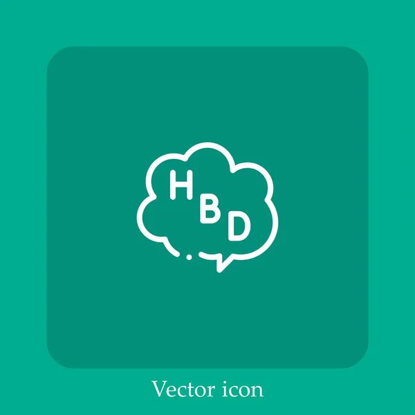 Feliz Icono Del Vector Cumpleaños Icon Line Lineal Con Trazo — Vector de stock