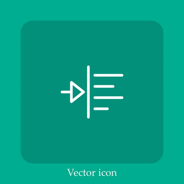 Ícone Vetor Alinhamento Esquerdo Linear Icon Line Com Curso Editável — Vetor de Stock