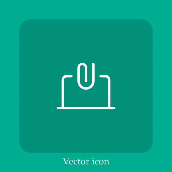 Ícone Vetor Laptop Linear Icon Line Com Curso Editável — Vetor de Stock