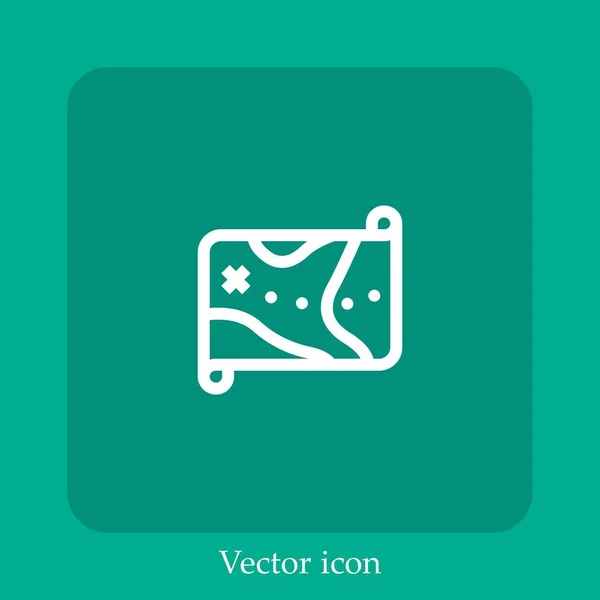 Map Vector Icon Linear Icon Line Editable Stroke — Stock Vector