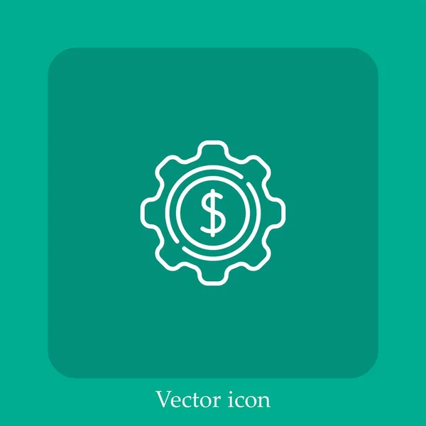 Icono Vector Gestión Dinero Icon Line Lineal Con Carrera Editable — Vector de stock