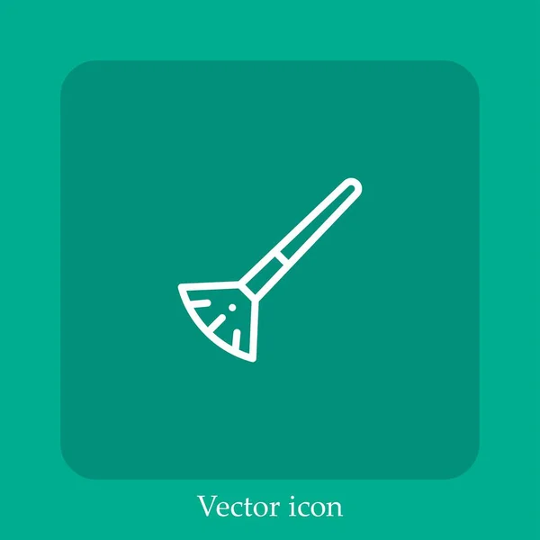 Pincel Vector Icono Icon Line Lineal Con Carrera Editable — Vector de stock