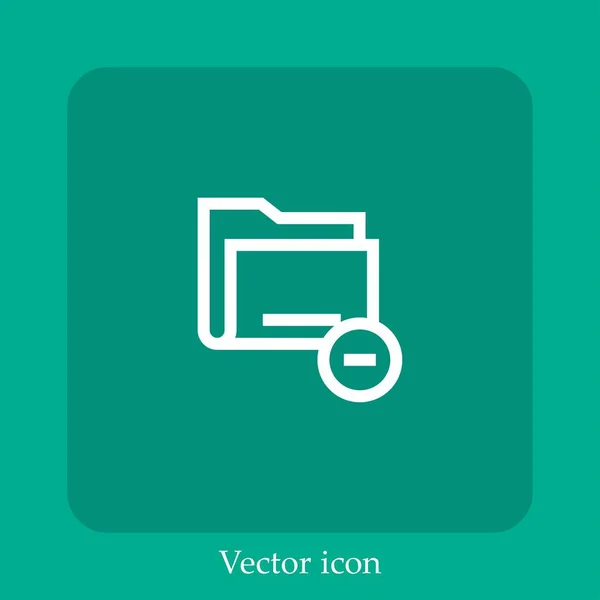 Supprimer Icône Vectorielle Icône Linéaire Ligne Avec Course Modifiable — Image vectorielle